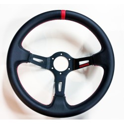 Volante Momo con clacson nero e rosso